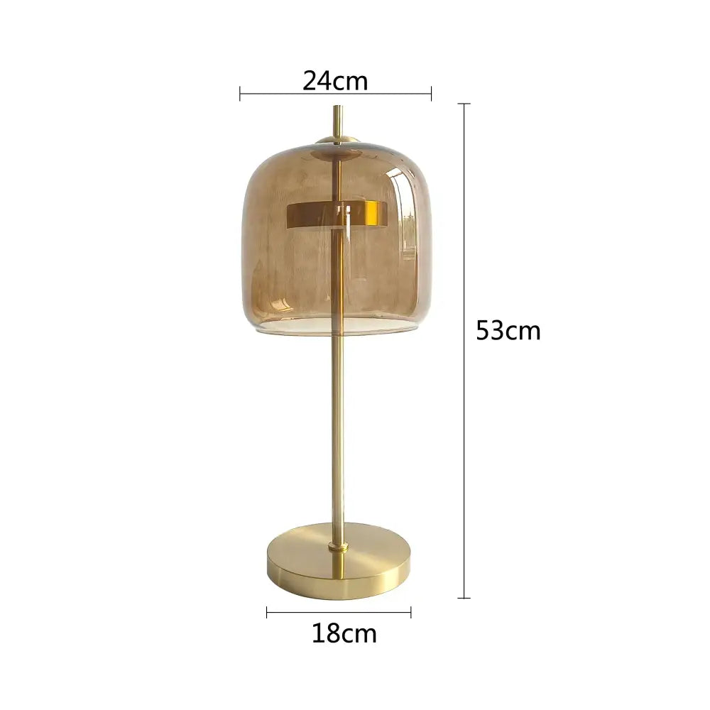 Modern gold and gray glass table lamp bedroom decor