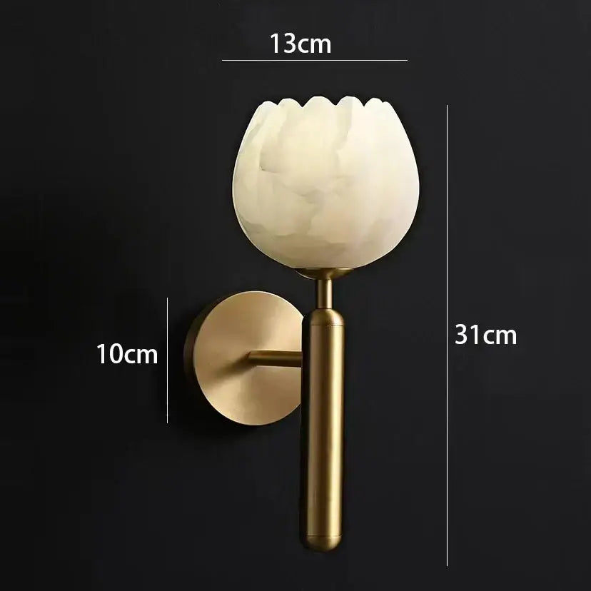 Modern gold and gray glass wall lamp living room leaf sconce