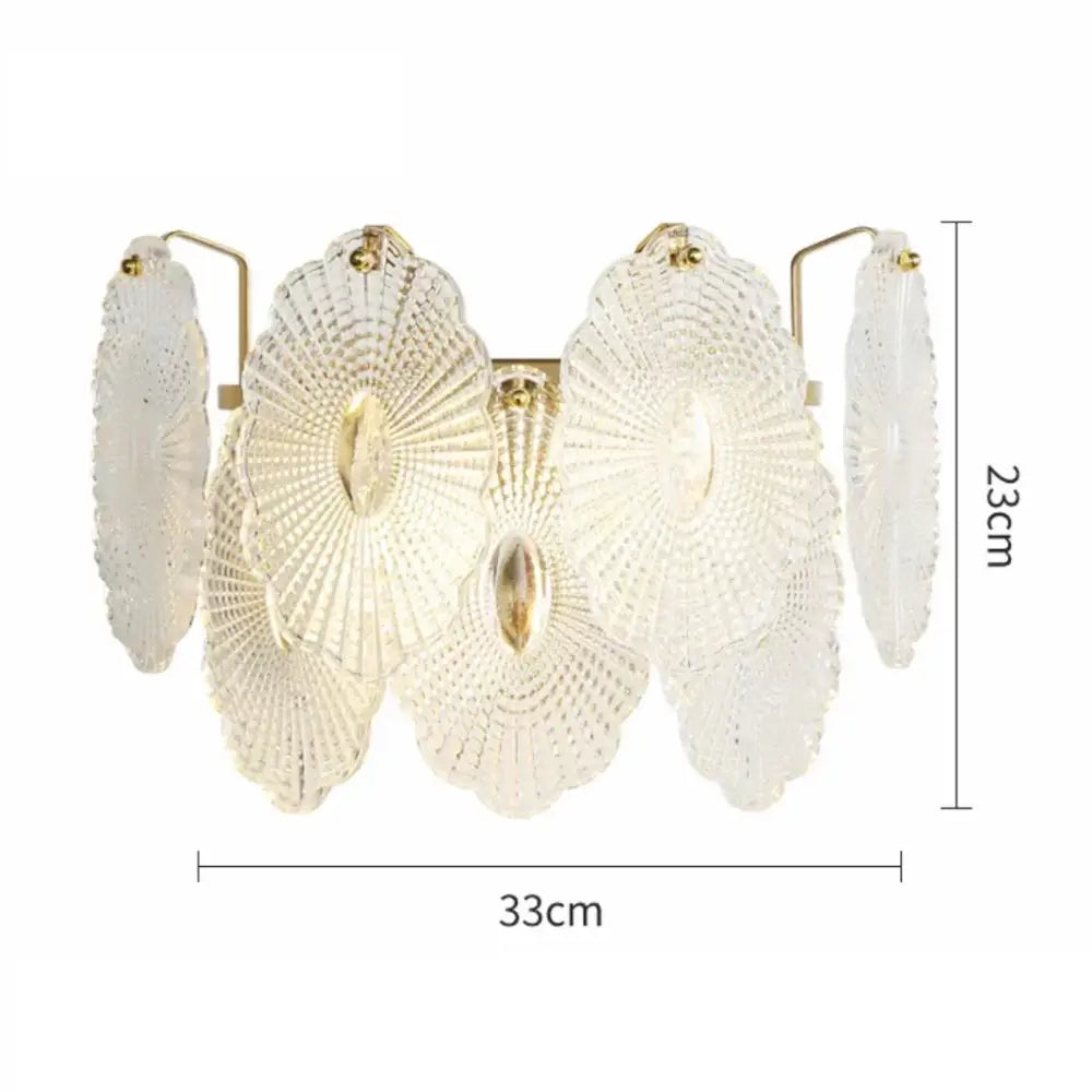 Modern gold and gray glass wall lamp living room leaf sconce