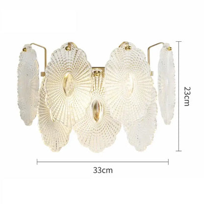 Modern gold and gray glass wall lamp living room leaf sconce