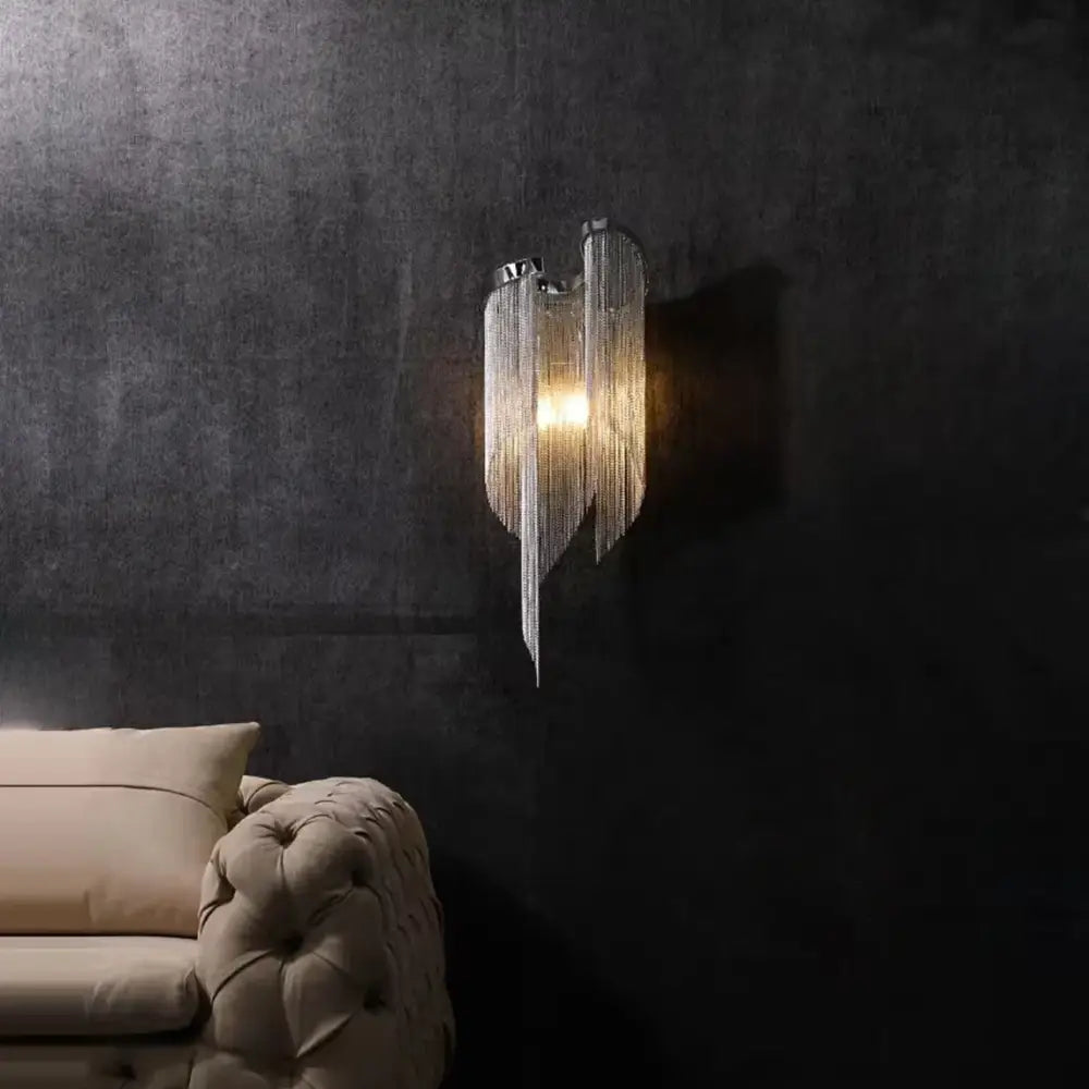 Modern gold and gray glass wall lamp living room leaf sconce