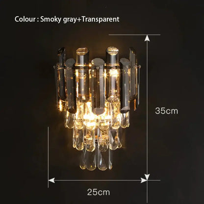 Modern gold and gray glass wall lamp living room leaf sconce