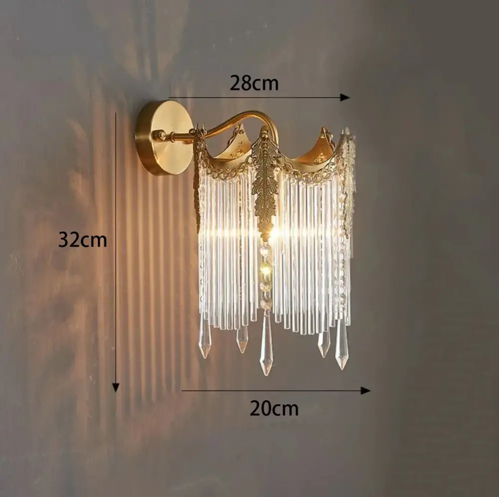 Modern gold and gray glass wall lamp living room leaf sconce