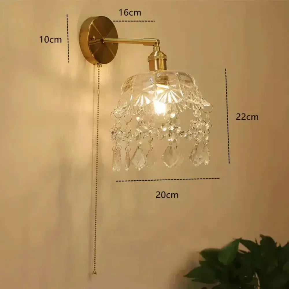 Modern gold and gray glass wall lamp living room leaf sconce