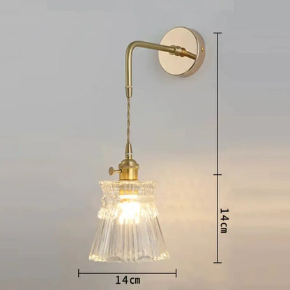 Modern gold and gray glass wall lamp living room leaf sconce