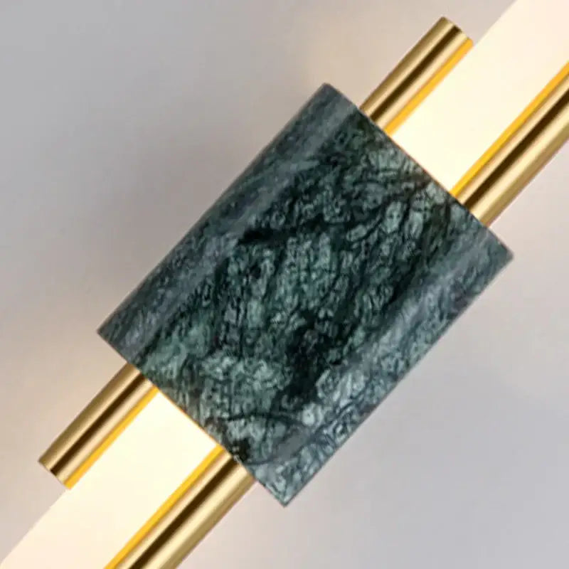 Modern gold and green marble wall lamp bedroom sconce