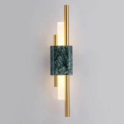 Modern gold and green marble wall lamp bedroom sconce