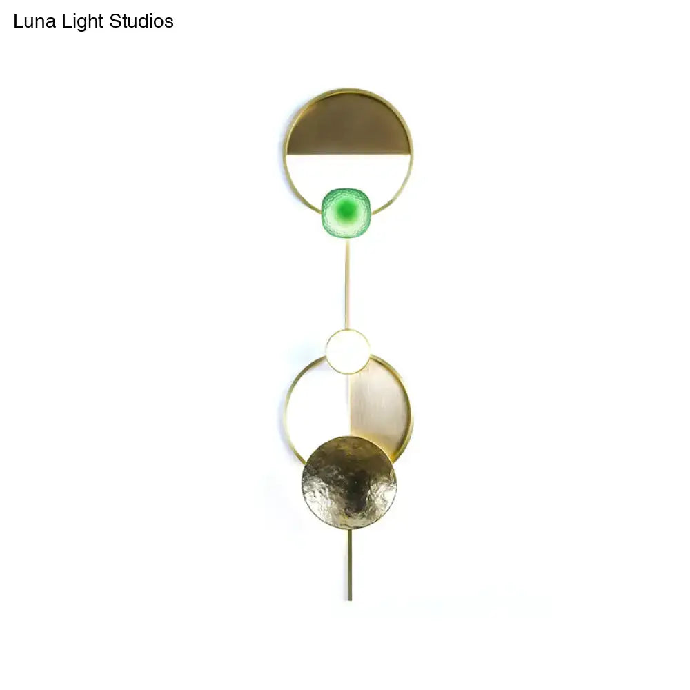 Modern gold and green orbit wall sconce bedroom wall lamp