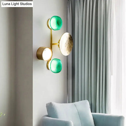 Modern gold and green orbit wall sconce bedroom wall lamp