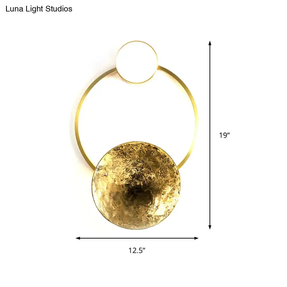 Modern gold and green orbit wall sconce bedroom wall lamp