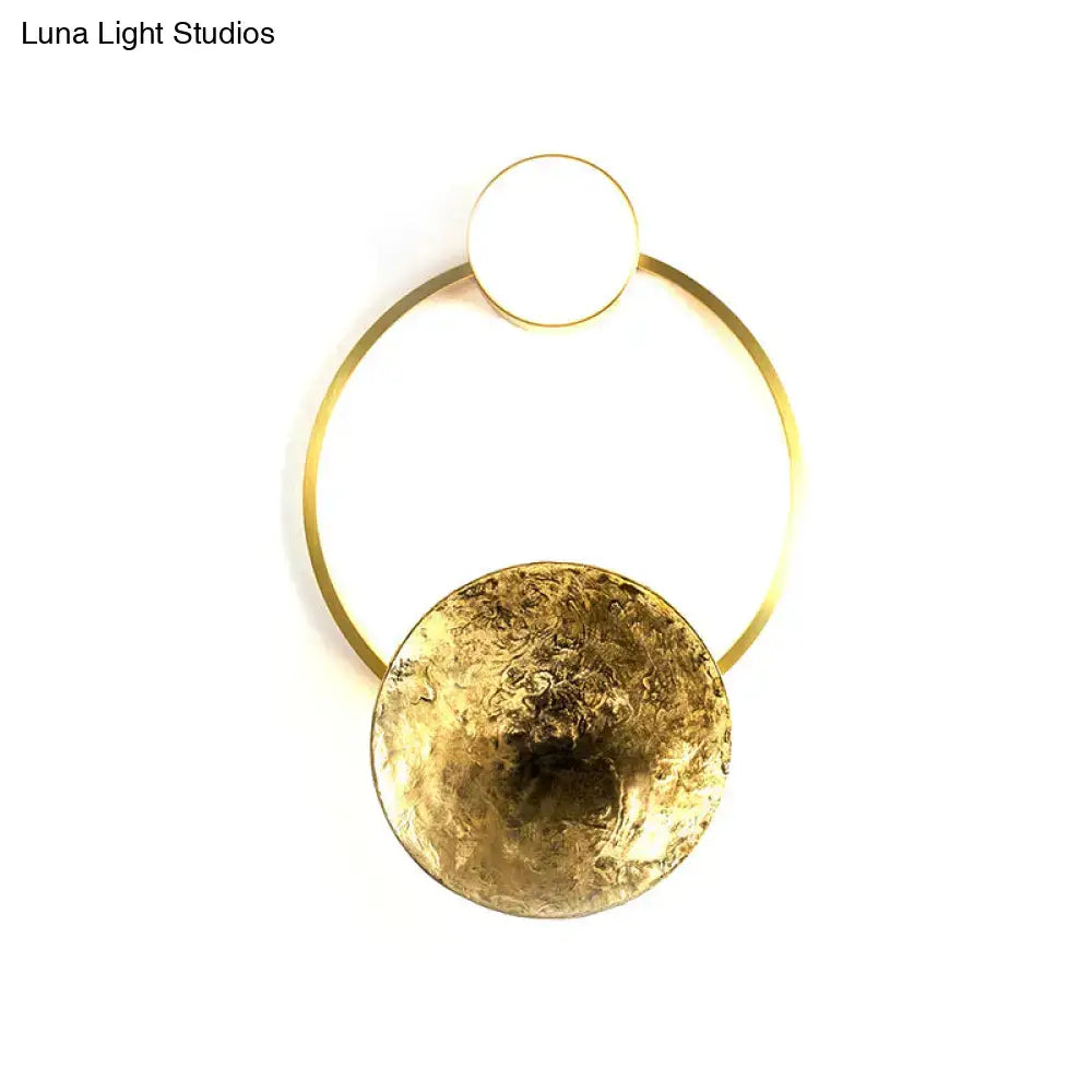 Modern gold and green orbit wall sconce bedroom wall lamp