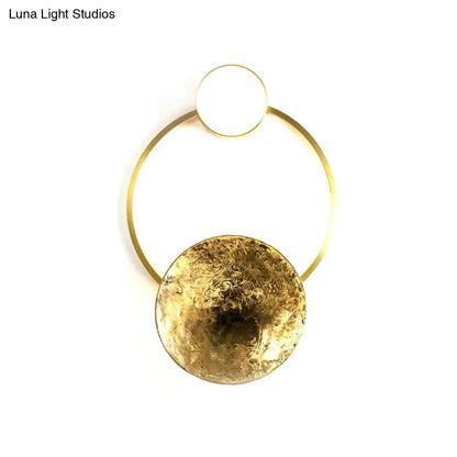 Modern gold and green orbit wall sconce bedroom wall lamp