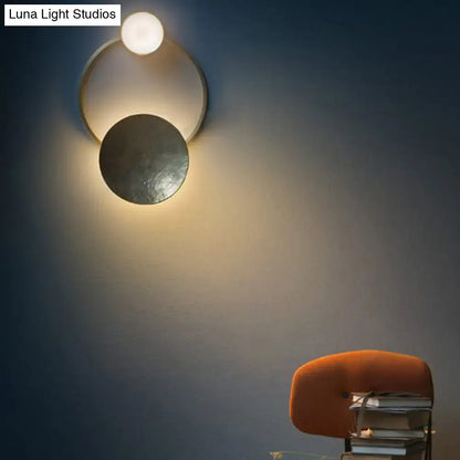 Modern gold and green orbit wall sconce bedroom wall lamp