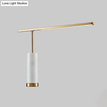 Modern gold and marble led nightstand lamp bedroom table light