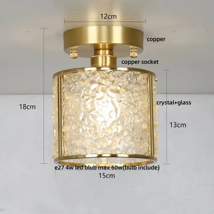 Modern gold and pale green glass mosaic ceiling light bedroom