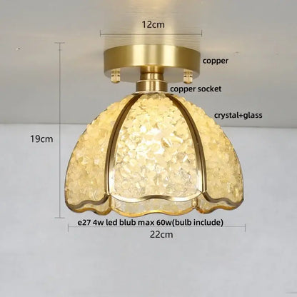 Modern gold and pale green glass mosaic ceiling light bedroom