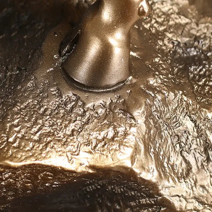 Modern gold and silver bull sculpture office decor figurine