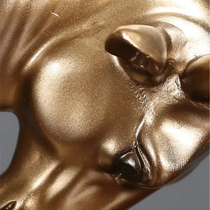 Modern gold and silver bull sculpture office decor figurine