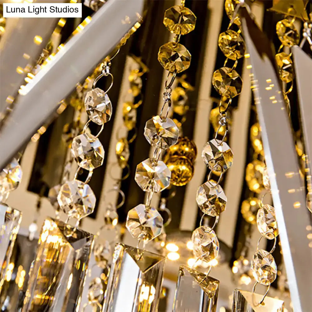 Modern gold and smoke gray crystal chandelier kitchen island e12 e14