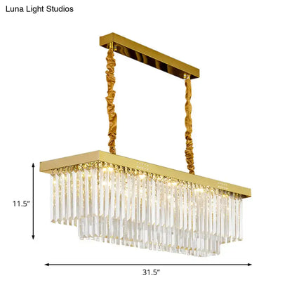 Modern gold and smoke gray crystal chandelier kitchen island e12 e14