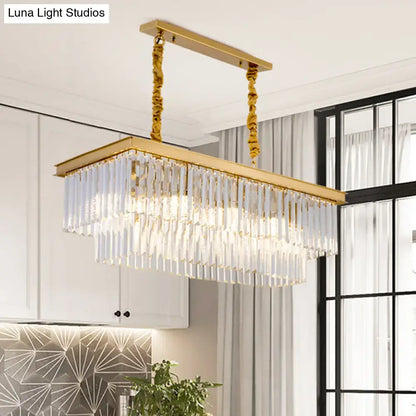 Modern gold and smoke gray crystal chandelier kitchen island e12 e14