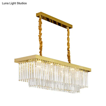Modern gold and smoke gray crystal chandelier kitchen island e12 e14