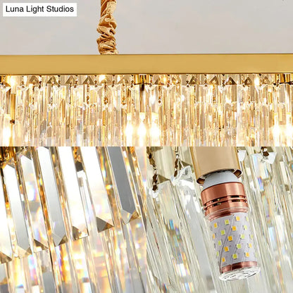 Modern gold and smoke gray crystal chandelier kitchen island e12 e14