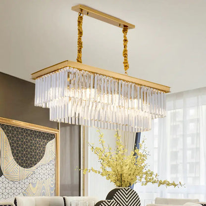 Modern gold and smoke gray crystal chandelier kitchen island e12 e14