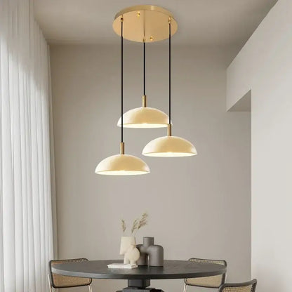Modern gold and textured glass pendant light for kitchen dining room