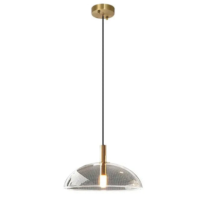 Modern gold and textured glass pendant light for kitchen dining room
