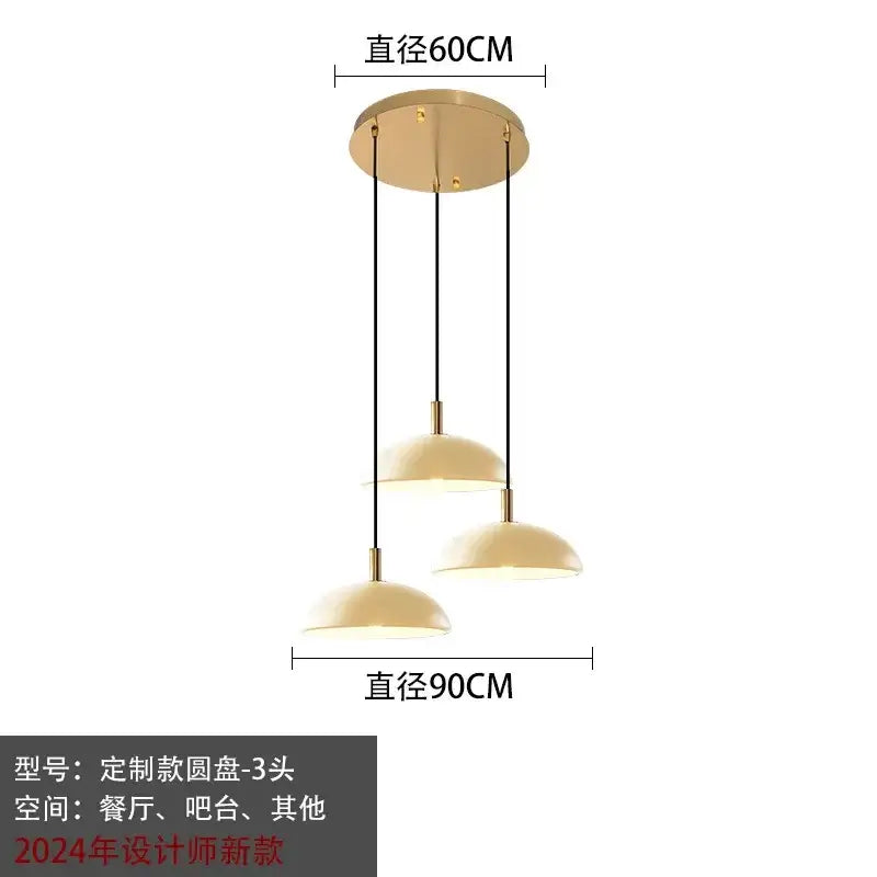 Modern gold and textured glass pendant light for kitchen dining room
