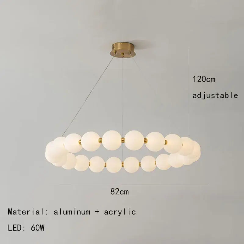 Modern gold and white acrylic led chandelier living room pendant light