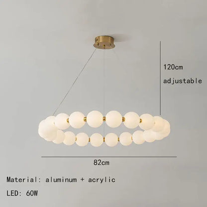 Modern gold and white acrylic led chandelier living room pendant light