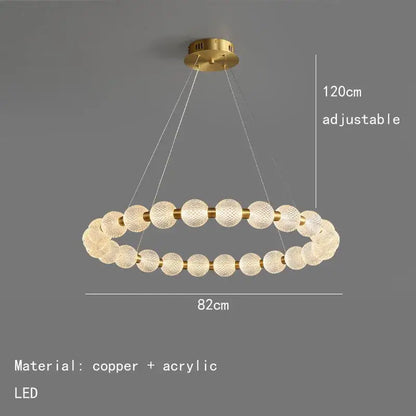 Modern gold and white acrylic led chandelier living room pendant light