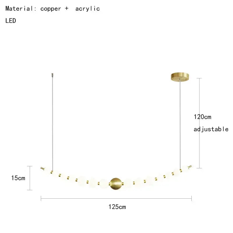 Modern gold and white acrylic led chandelier living room pendant light