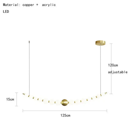 Modern gold and white acrylic led chandelier living room pendant light