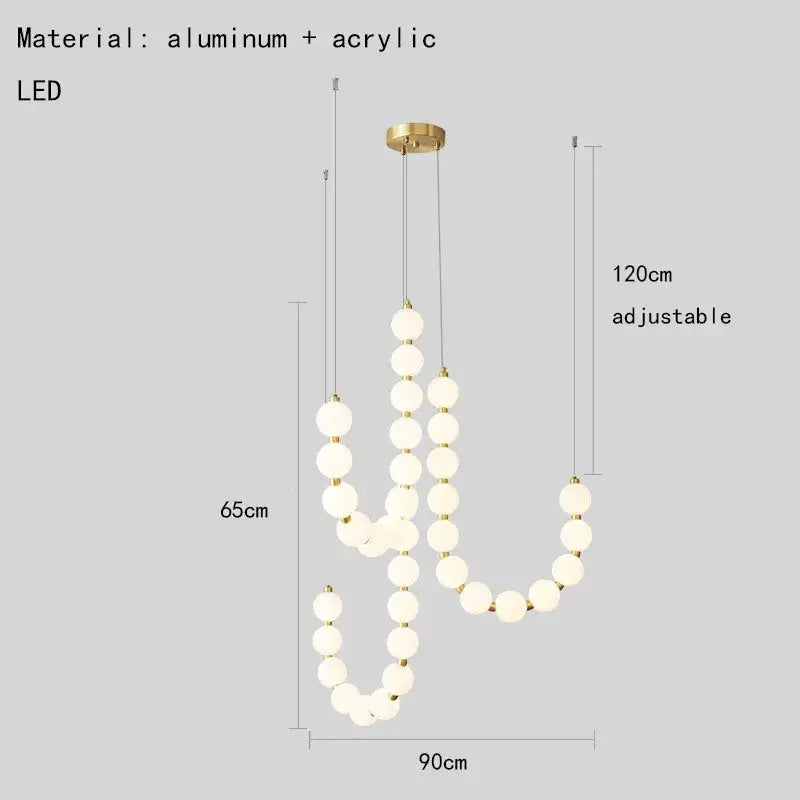 Modern gold and white acrylic led chandelier living room pendant light
