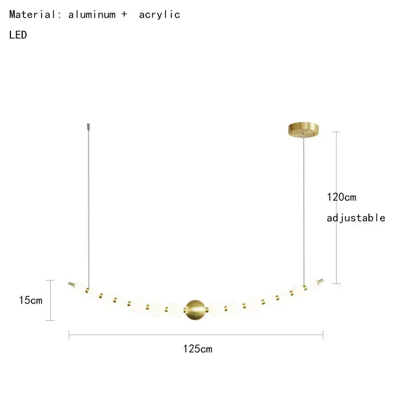 Modern gold and white acrylic led chandelier living room pendant light