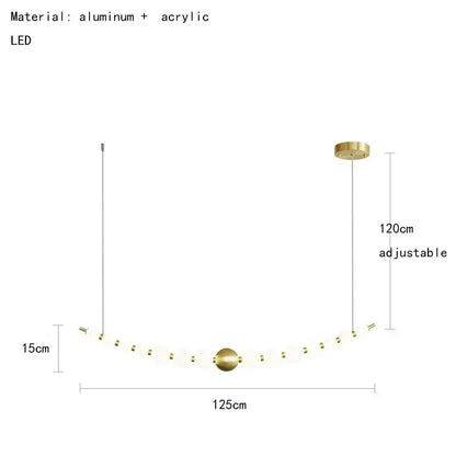 Modern gold and white acrylic led chandelier living room pendant light