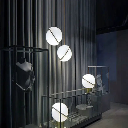 Modern gold and white ball pendant light dining room chandelier