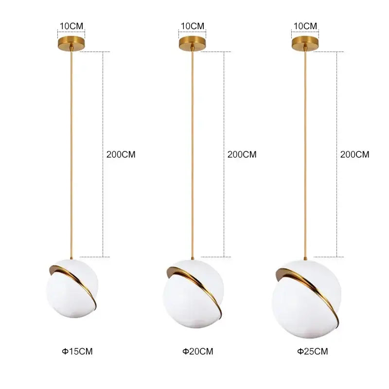 Modern gold and white ball pendant light dining room chandelier