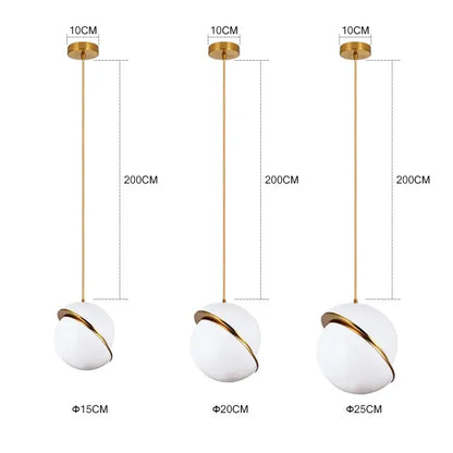 Modern gold and white ball pendant light dining room chandelier