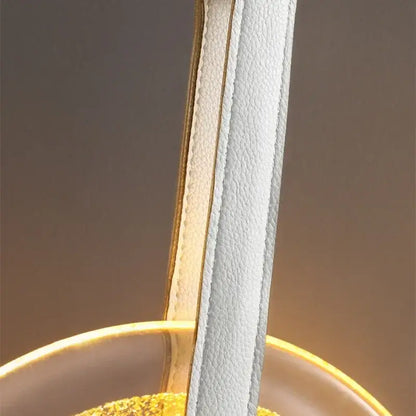 Modern gold and white circular glass led chandelier dining room light
