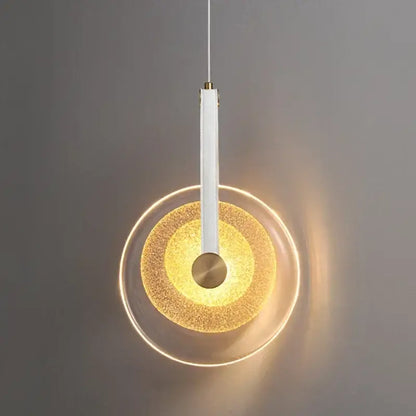 Modern gold and white circular glass led chandelier dining room light