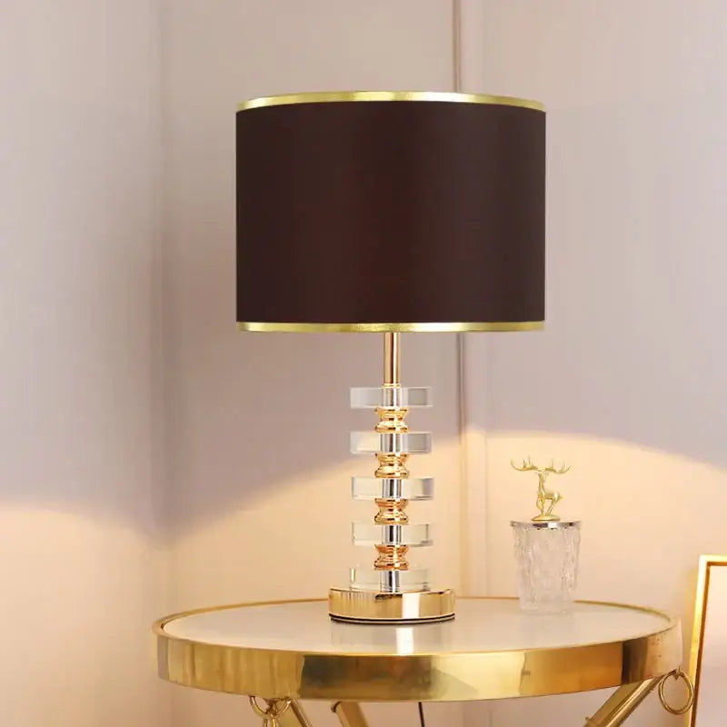 Modern gold and white crystal table lamp bedroom light