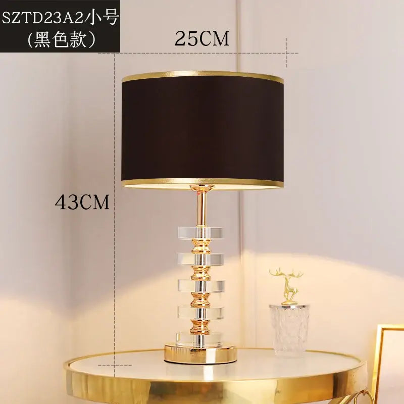 Modern gold and white crystal table lamp bedroom light