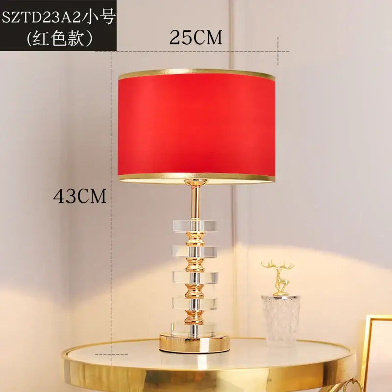Modern gold and white crystal table lamp bedroom light