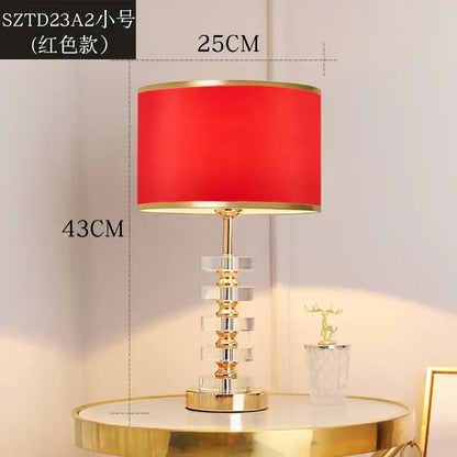 Modern gold and white crystal table lamp bedroom light
