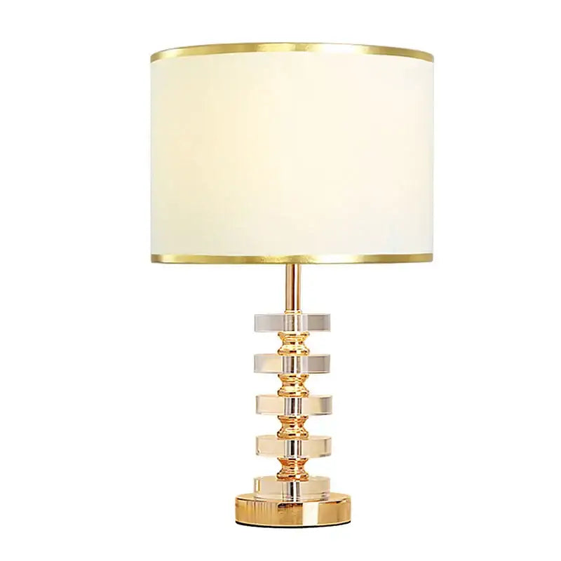 Modern gold and white crystal table lamp bedroom light