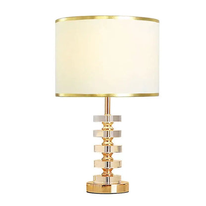 Modern gold and white crystal table lamp bedroom light